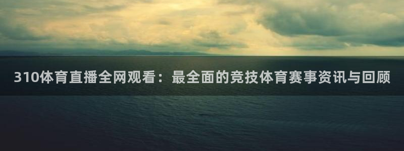 310体育直播全网观看：最全面的竞技体育赛事资讯与回顾